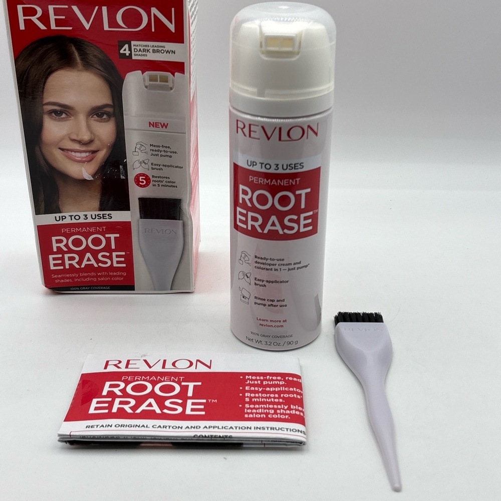 Revlon Root Erase Permanent Hair Color Touchup Hair Dye #4 Dark Brown Rare - Picture 5 of 5